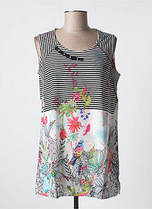 Top tissage crêpe sans manche noir KALISSON femme