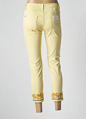 Pantalon 7/8 stretch taille normale jaune KALISSON femme