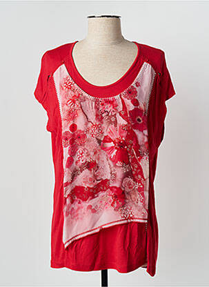 T-shirt stretch manches courtes rouge BAGORAZ femme