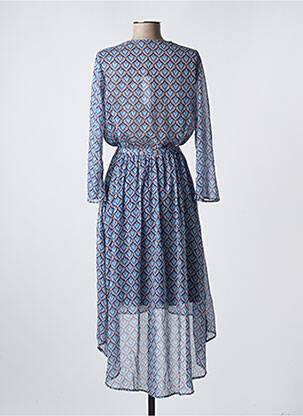 Robe mi-longue manches longues manches longues bleu IT HIPPIE femme