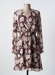 Robe courte manches longues manches longues marron IKOONE&BIANKA femme