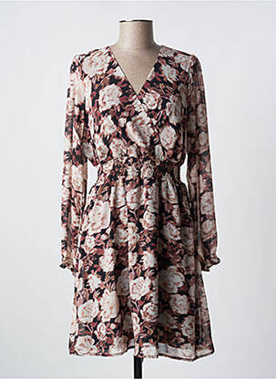 Robe courte manches longues manches longues marron IKOONE&BIANKA femme