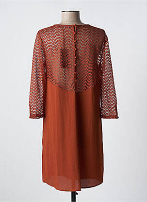 Robe courte manches 3/4 manches 3/4 marron IT HIPPIE femme