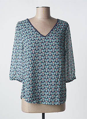 Blouse manches 3/4 manches 3/4 bleu IT HIPPIE femme