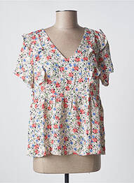 Blouse légère et transparente manches courtes gris BY ONE femme