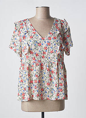 Blouse légère et transparente manches courtes gris BY ONE femme