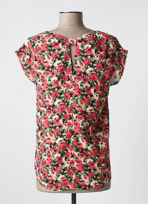 Blouse imprimé fleurs manches courtes rouge BY ONE femme