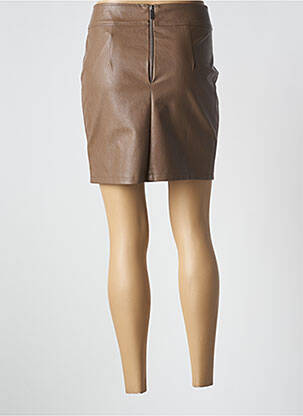 Jupe courte taille à pinces marron UNIKA femme