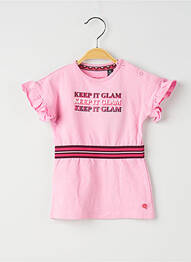 Robe mi-longue manches courtes manches courtes rose QUAPI fille