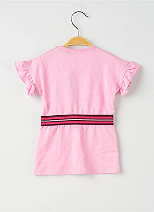Robe mi-longue manches courtes manches courtes rose QUAPI fille