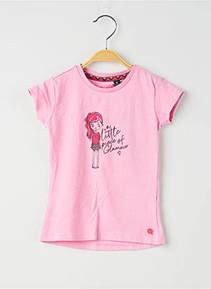 T-shirt coupe cintrée manches courtes rose QUAPI fille