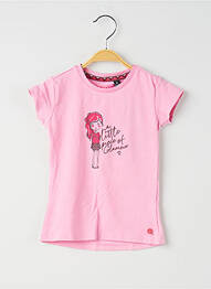 T-shirt coupe cintrée manches courtes rose QUAPI fille