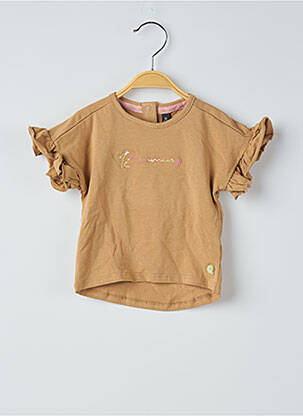 T-shirt coupe droite manches courtes marron QUAPI fille