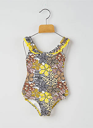 Maillot de bain 1 pièce imprimé fantaisie jaune QUAPI fille