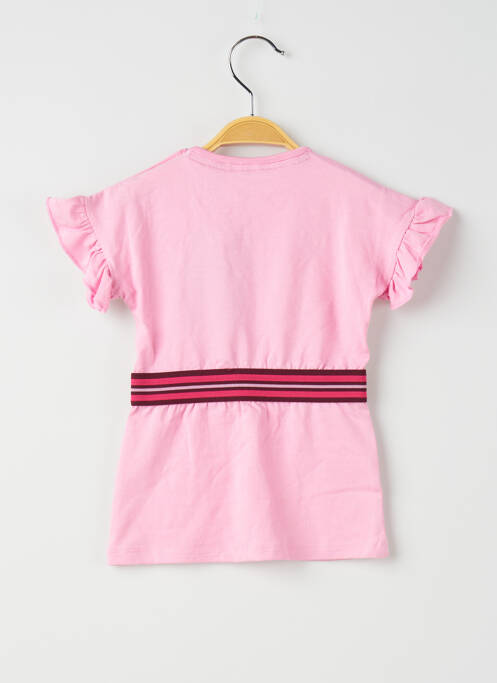 Robe mi-longue manches courtes manches courtes rose QUAPI fille