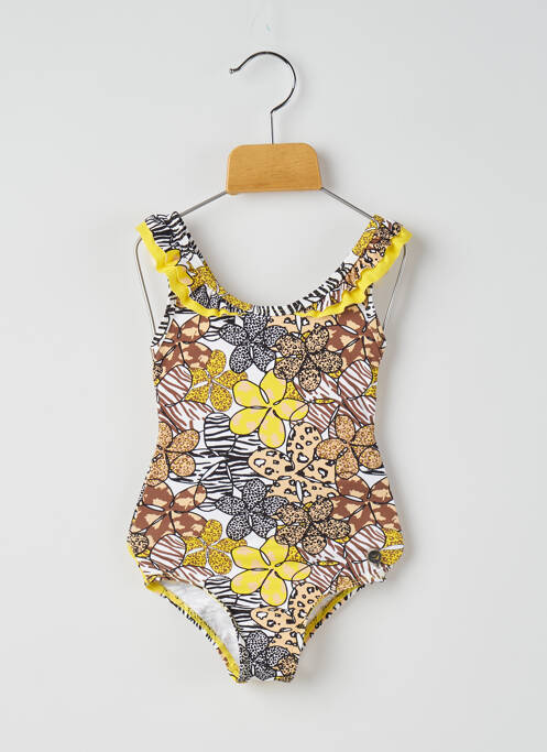 Maillot de bain 1 pièce imprimé fantaisie jaune QUAPI fille