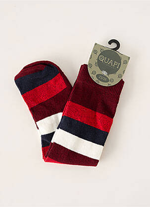 Chaussettes imprimé rayures rouge QUAPI fille