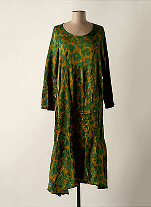 Robe longue manches longues manches longues vert TEHANA femme