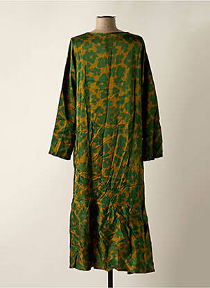 Robe longue manches longues manches longues vert TEHANA femme