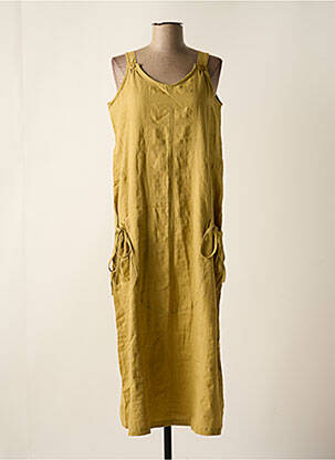 Robe mi-longue jaune EFFET MER pour femme