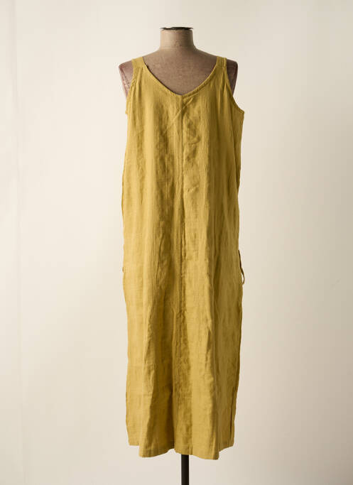 Robe mi-longue jaune EFFET MER pour femme