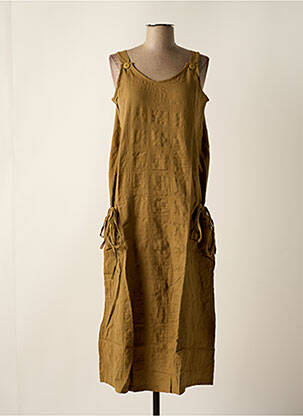 Robe mi-longue sans manche sans manche marron EFFET MER femme