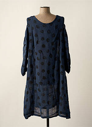 Robe mi-longue manches longues manches longues bleu TEHANA femme