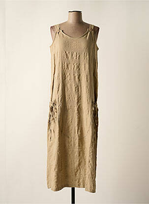 Robe longue sans manche sans manche beige EFFET MER femme