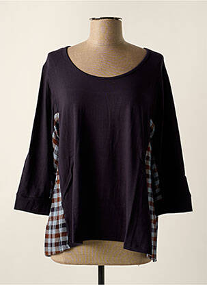 Top stretch manches 3/4 bleu TEHANA femme