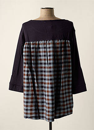 Top stretch manches 3/4 bleu TEHANA femme
