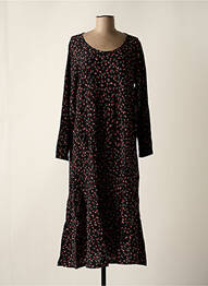 Robe longue manches longues manches longues noir TEHANA femme