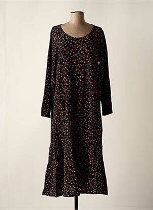 Robe longue manches longues manches longues noir TEHANA femme