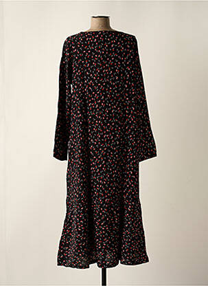 Robe longue manches longues manches longues noir TEHANA femme
