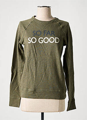 Sweat-shirt maille semi-opaque manches longues vert BANANA MOON femme