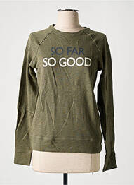 Sweat-shirt maille semi-opaque manches longues vert BANANA MOON femme