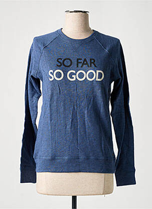 Sweat-shirt maille semi-opaque manches longues bleu BANANA MOON femme