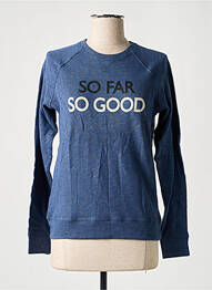 Sweat-shirt maille semi-opaque manches longues bleu BANANA MOON femme