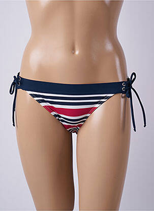 Bas de maillot de bain imprimé rayures culotte bleu BANANA MOON femme