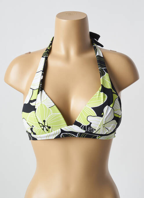 Haut de maillot de bain fermeture liens à nouer haut soutien-gorge moulé jaune BANANA MOON femme