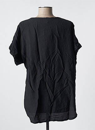 Blouse tissage crêpe manches courtes noir NEW COLLECTION femme