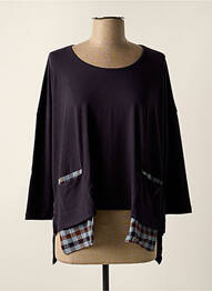 Top stretch manches longues bleu TEHANA femme