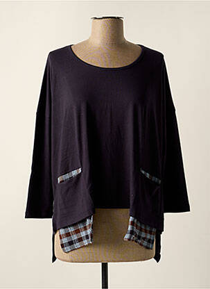 Top stretch manches longues bleu TEHANA femme