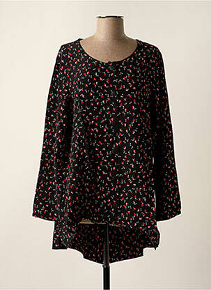 Chemisier imprimé fleurs manches longues noir TEHANA femme