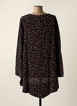 Chemisier imprimé fleurs manches longues noir TEHANA femme
