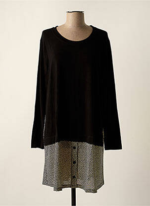 Robe courte manches longues manches longues noir TEHANA femme