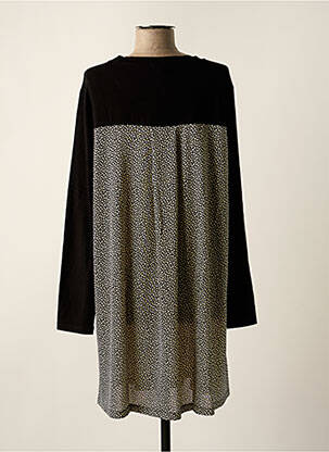 Robe courte coupe fluide manches longues noir TEHANA femme