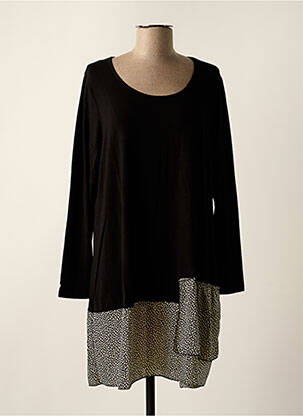 Robe courte manches longues manches longues noir TEHANA femme