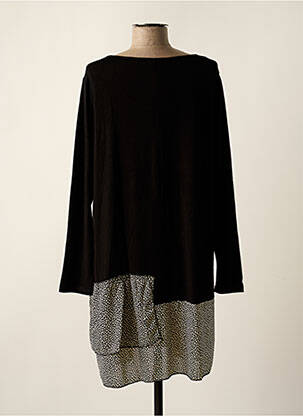 Robe courte coupe fluide manches longues noir TEHANA femme
