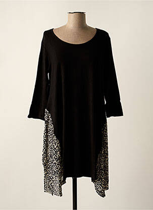 Robe courte manches 3/4 manches 3/4 noir TEHANA femme