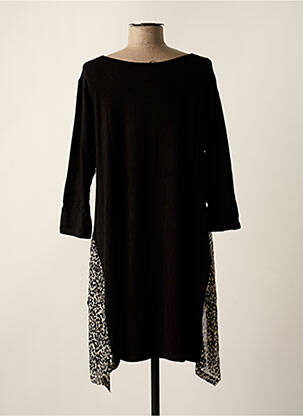 Robe courte manches 3/4 manches 3/4 noir TEHANA femme